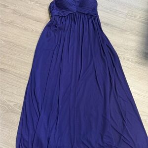 Betsy & Adam Strapless Gown in Deep Navy